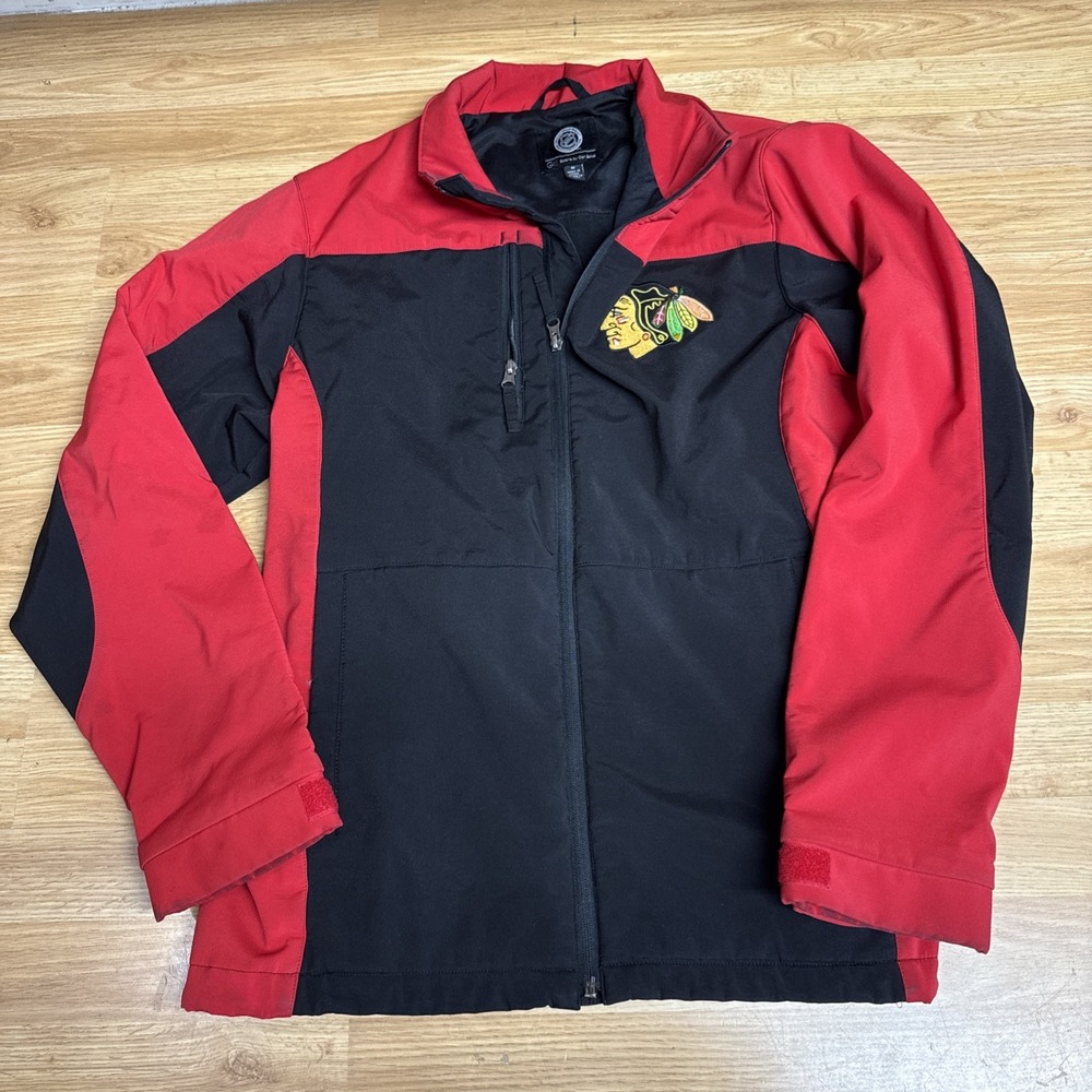 NHL Chicago Blackhawks Mens med Full Zip Jacket G-111 Apparel Ribbed Texture